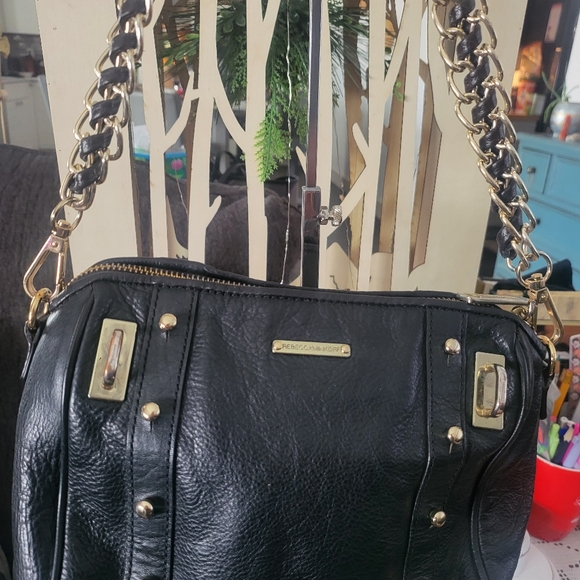Rebecca Minkoff Handbags - Rebecca Minkoff Black Shoulder Bag with Gold Chain